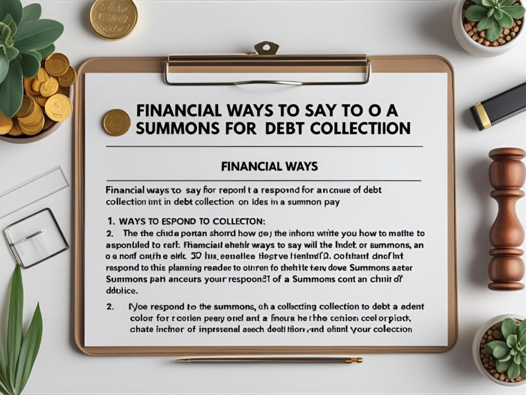 Financial Ways to Say How to Respond to a Summons for Debt Collection