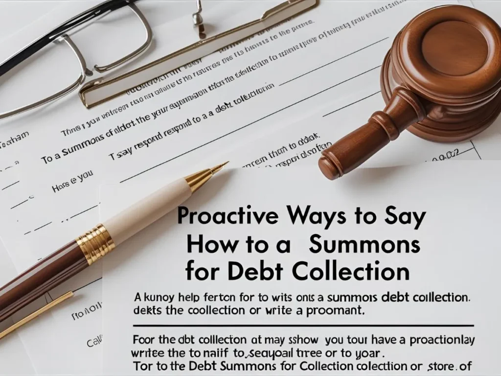 Proactive Ways to Say How to Respond to a Summons for Debt Collection