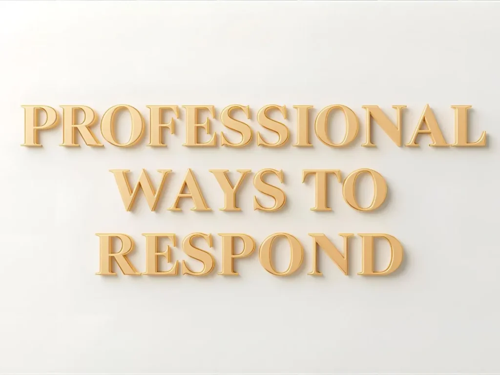 Professional Ways to Respond 