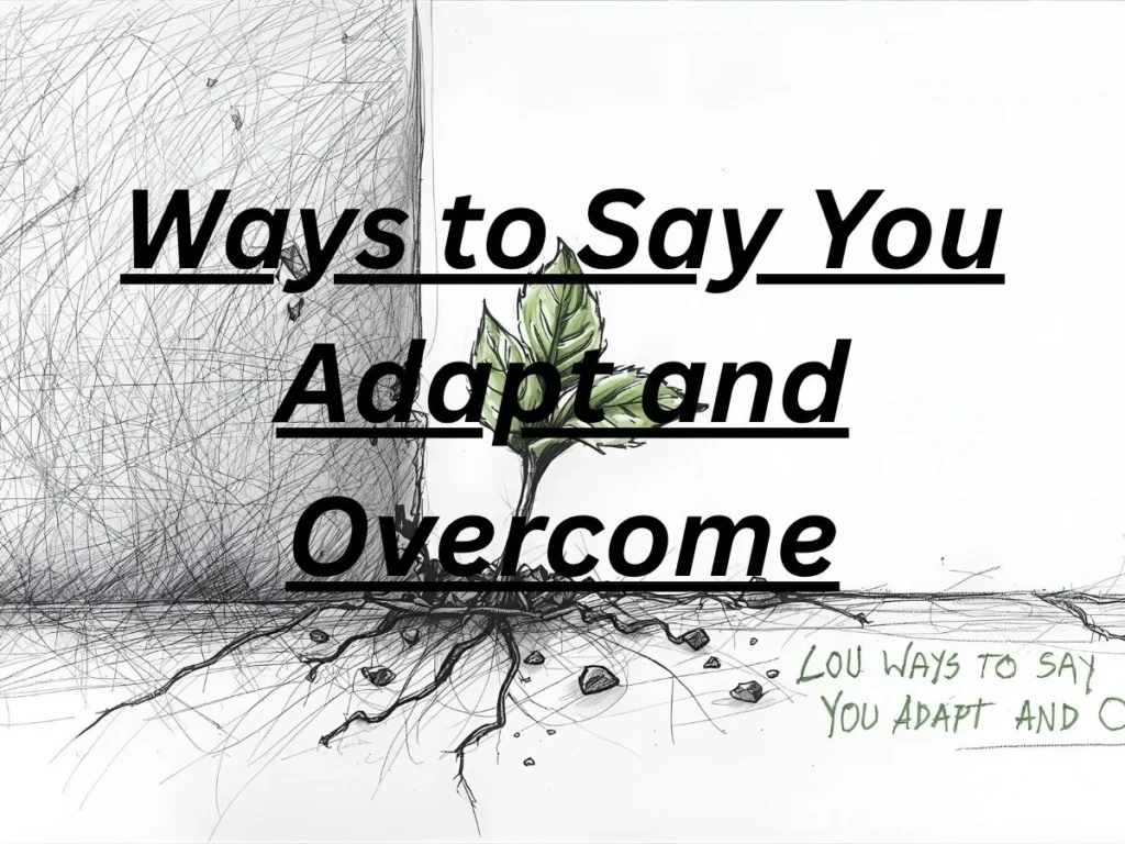 Ways to Say You Adapt and Overcome