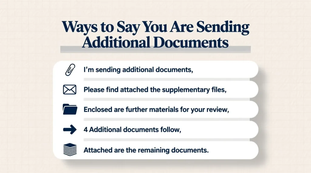 Ways to Say You Are Sending Additional Documents