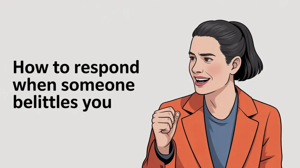 how to respond when someone belittles you